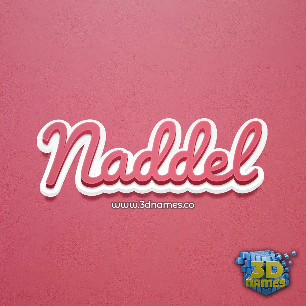 naddel in Red Scribble style - 3D name wallpaper
