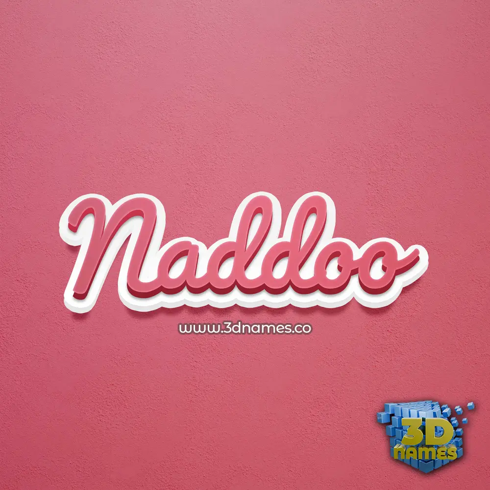 naddoo in Red Scribble style - 3D name wallpaper