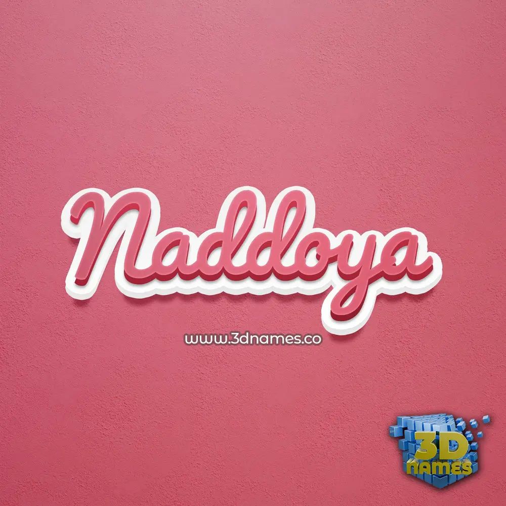 naddoya in Red Scribble style - 3D name wallpaper