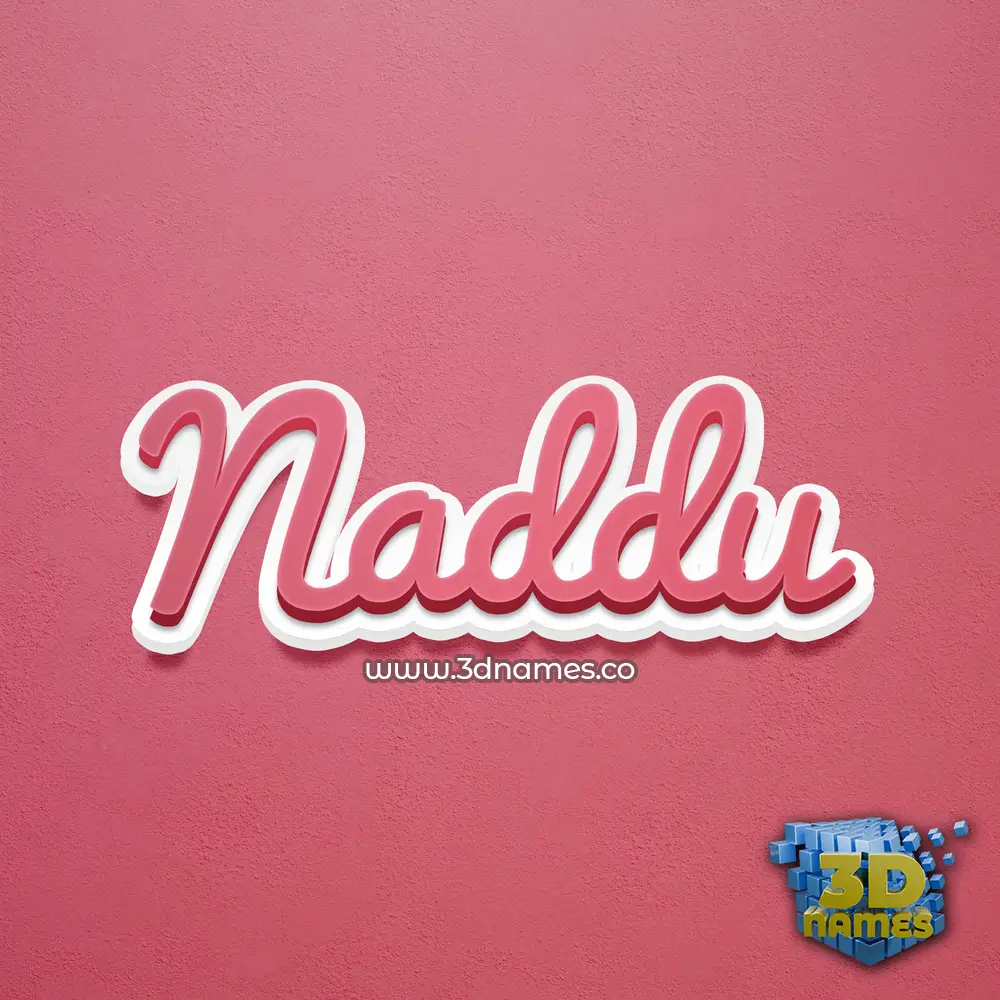 naddu in Red Scribble style - 3D name wallpaper