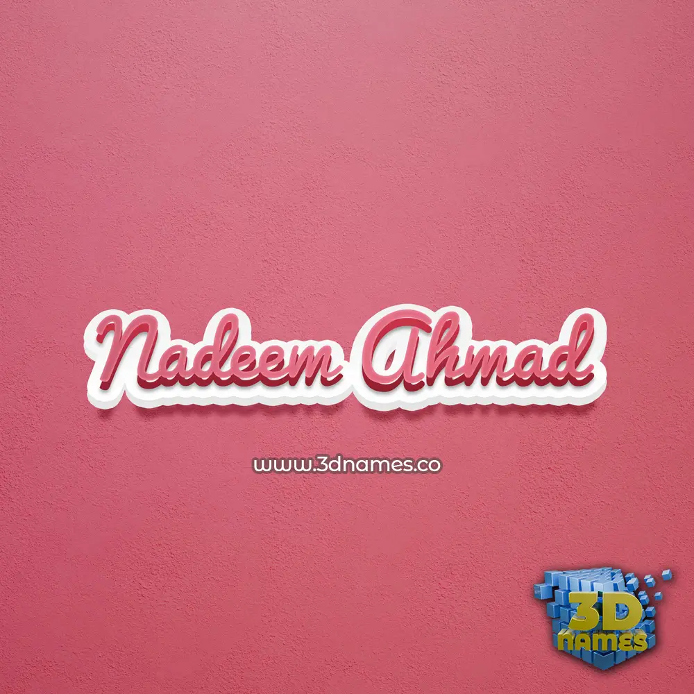 nadeem ahmad in Red Scribble style - 3D name wallpaper