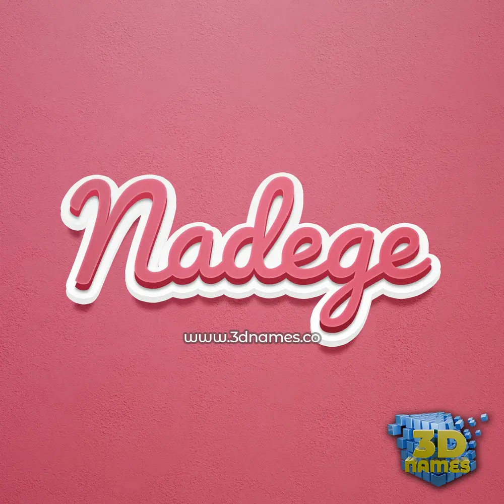 nadege in Red Scribble style - 3D name wallpaper