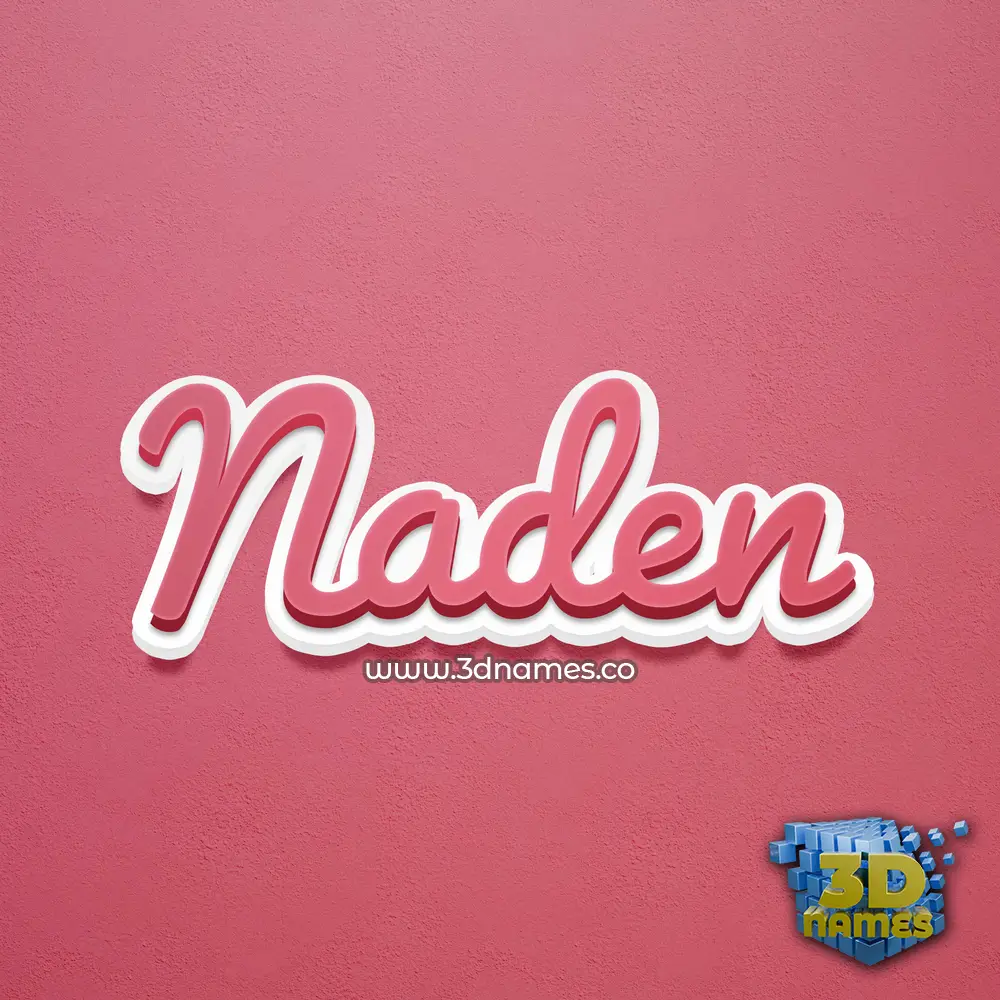 naden in Red Scribble style - 3D name wallpaper