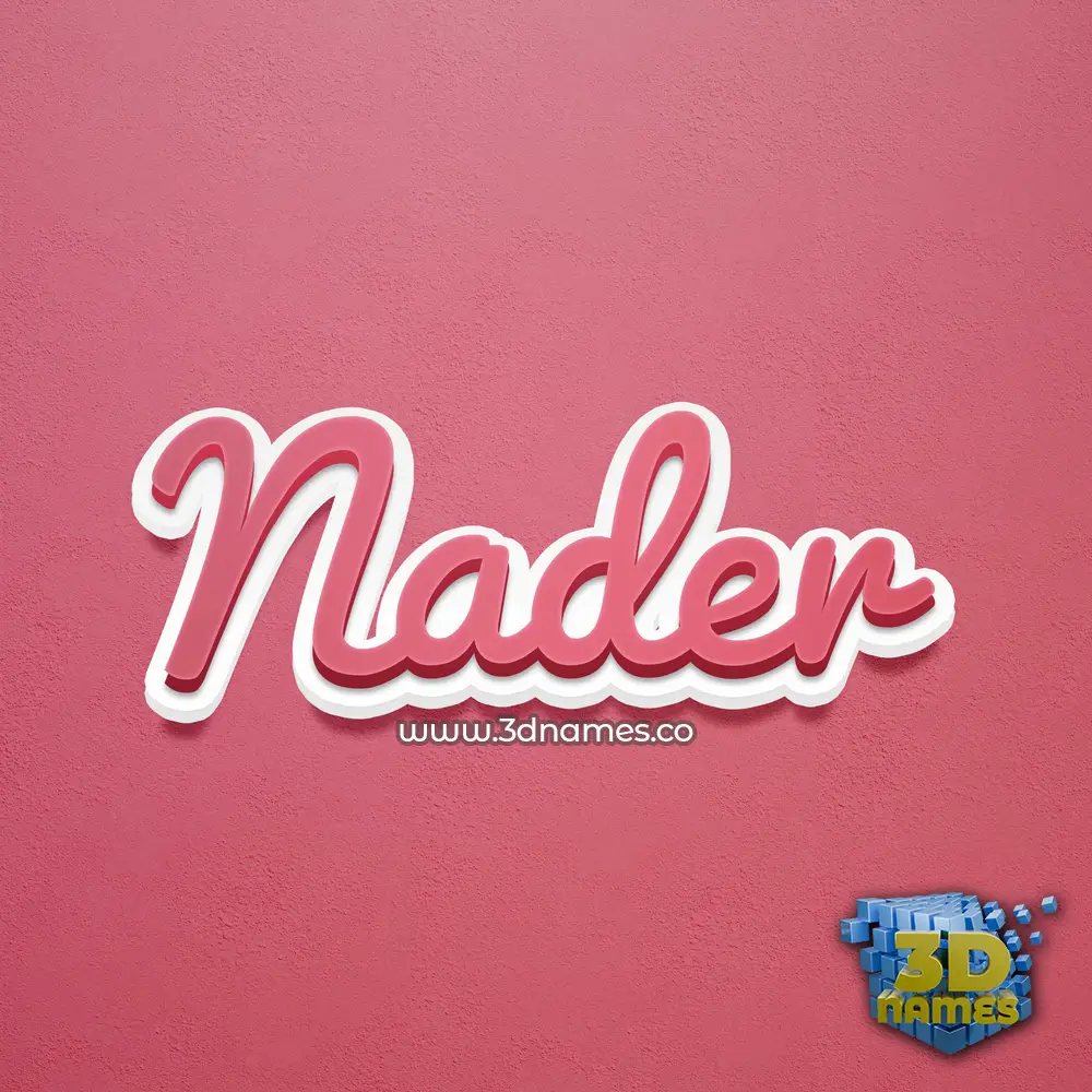 nader in Red Scribble style - 3D name wallpaper