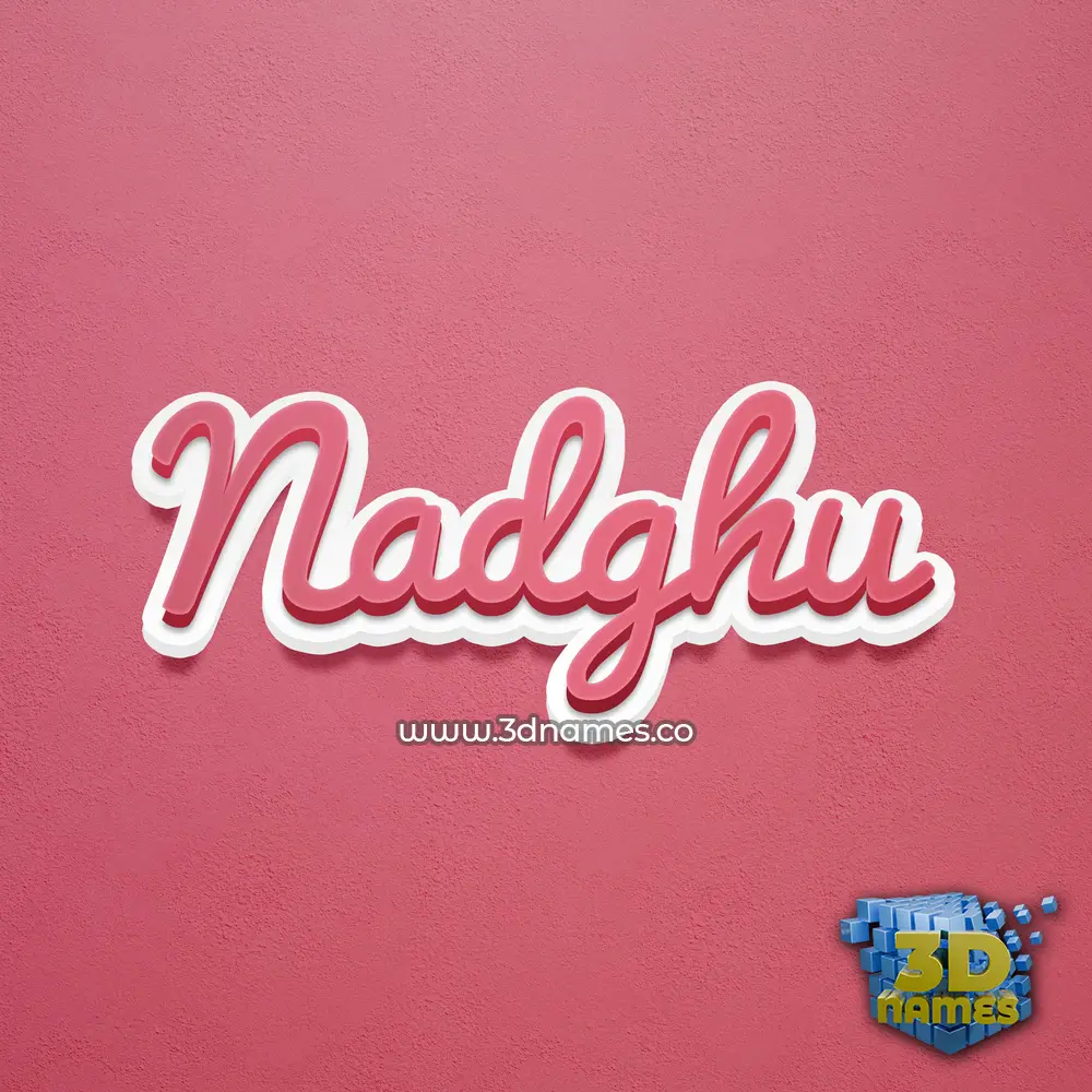 nadghu in Red Scribble style - 3D name wallpaper
