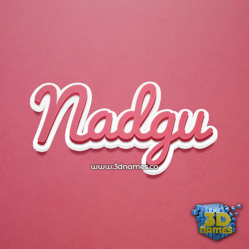 nadgu in Red Scribble style - 3D name wallpaper