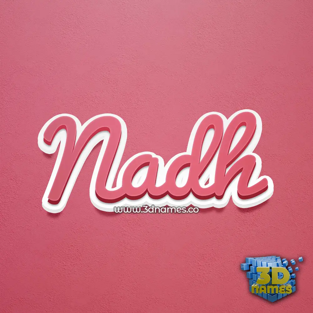 nadh in Red Scribble style - 3D name wallpaper