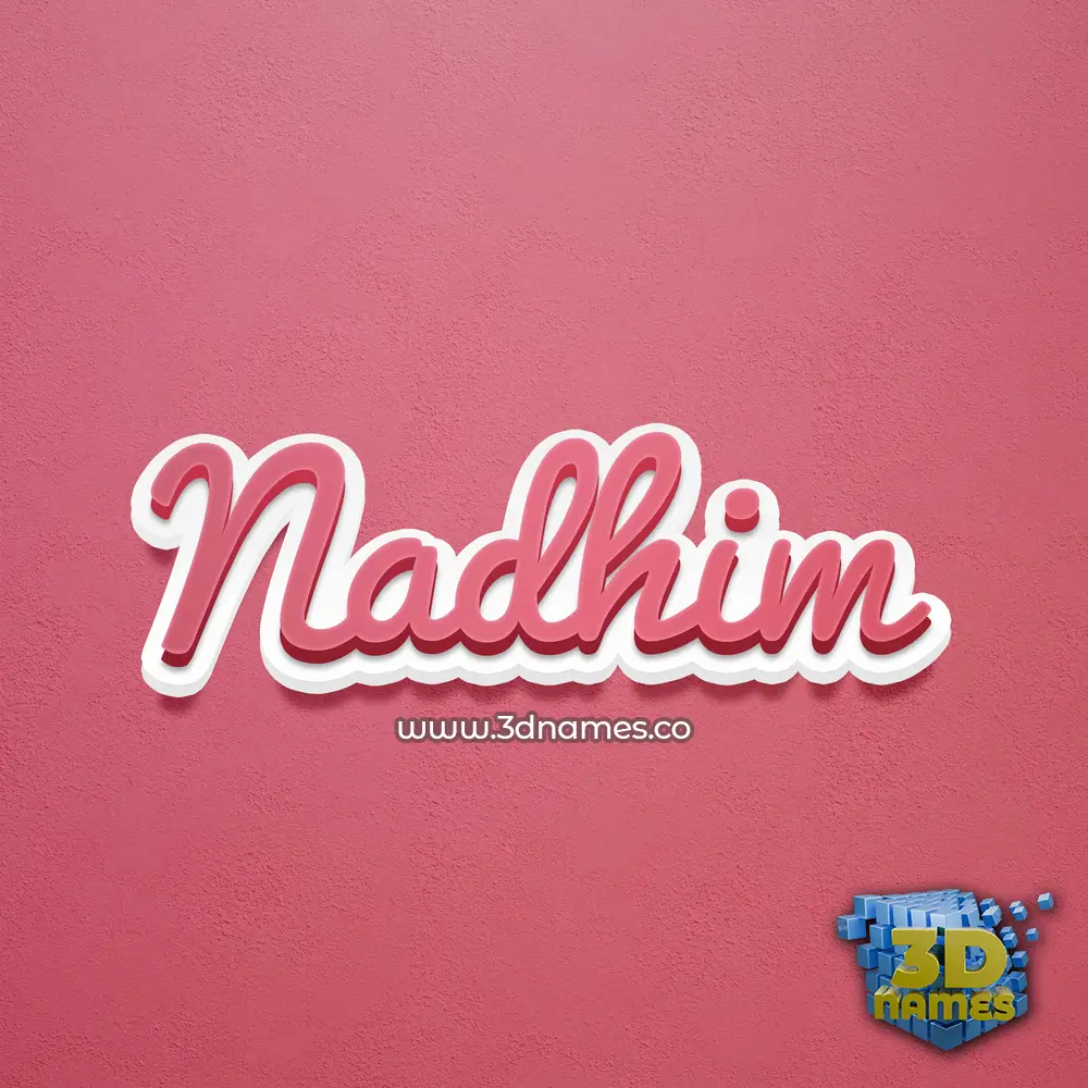 nadhim in Red Scribble style - 3D name wallpaper