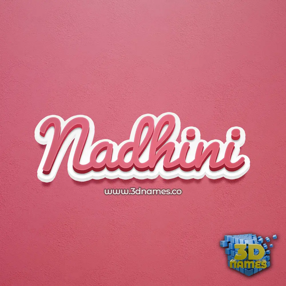 nadhini in Red Scribble style - 3D name wallpaper