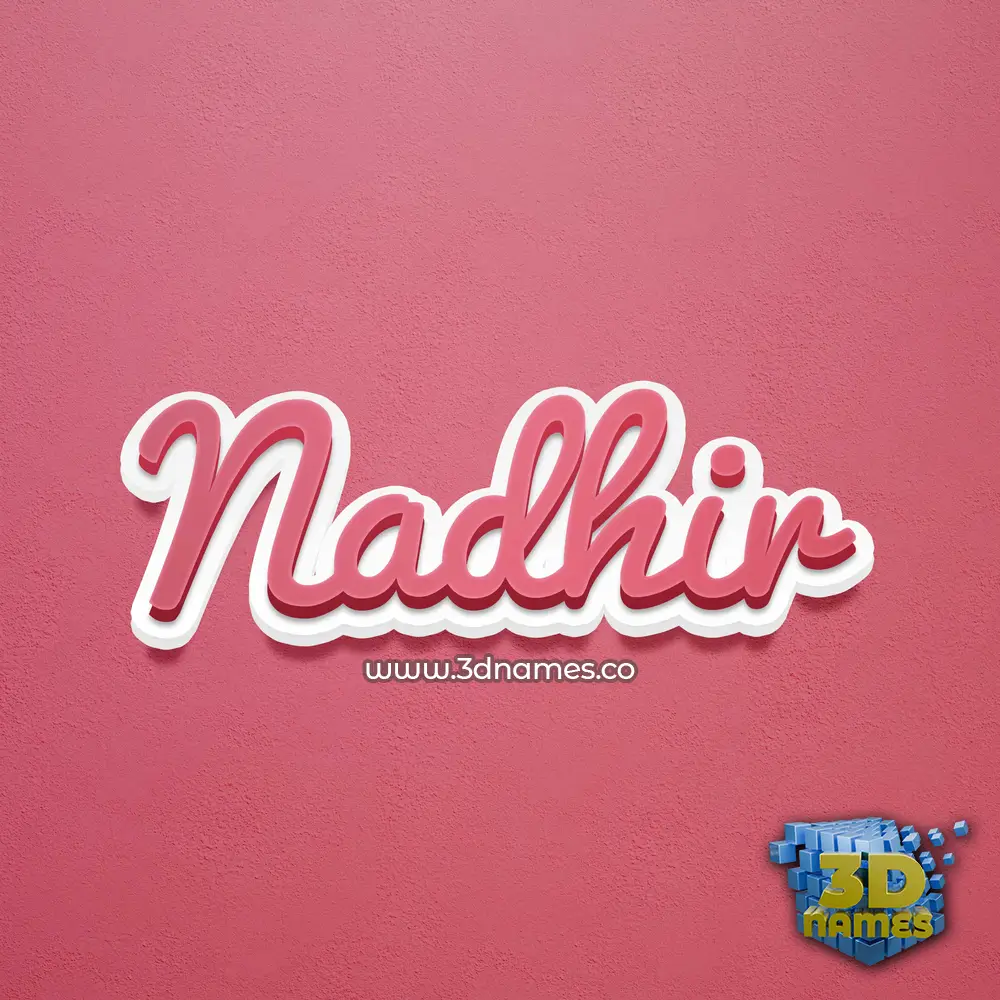 nadhir in Red Scribble style - 3D name wallpaper