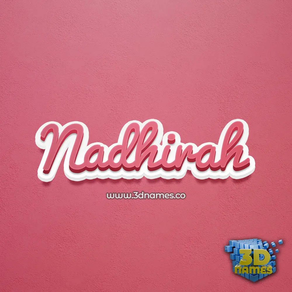 nadhirah in Red Scribble style - 3D name wallpaper