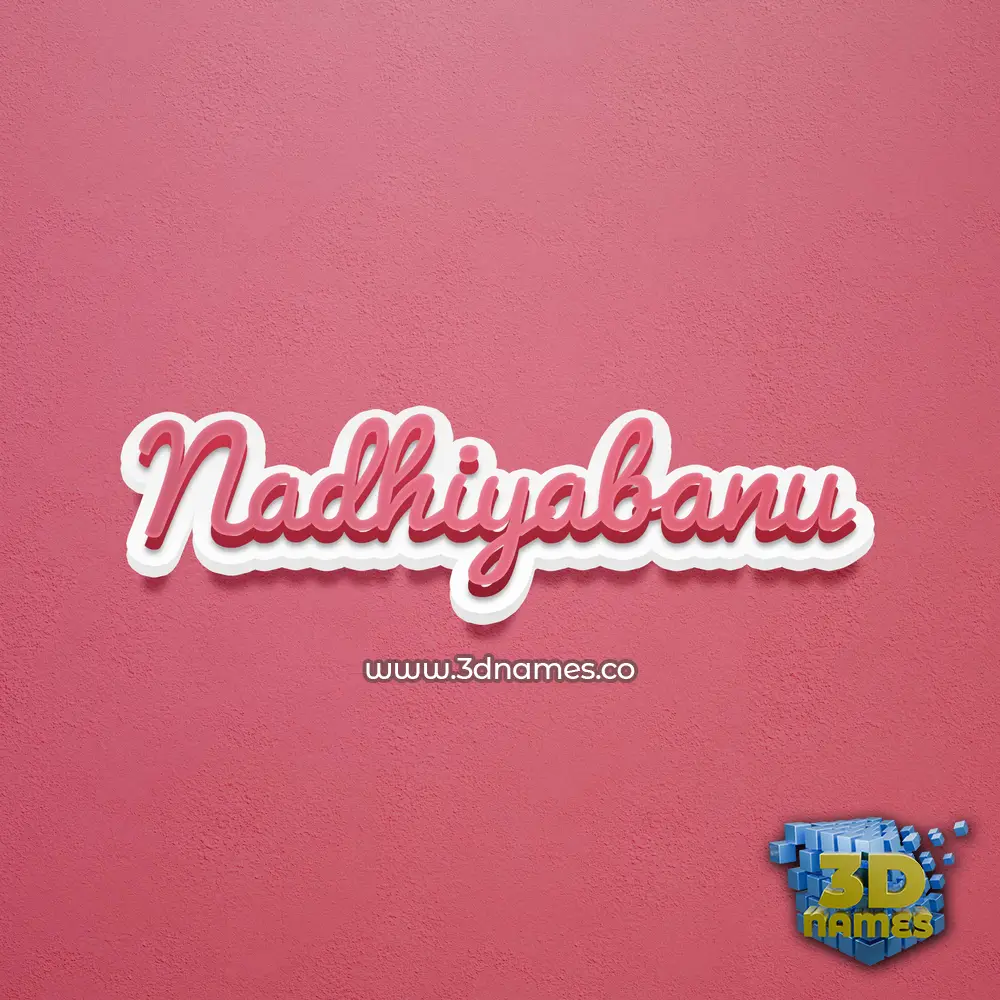 nadhiyabanu in Red Scribble style - 3D name wallpaper