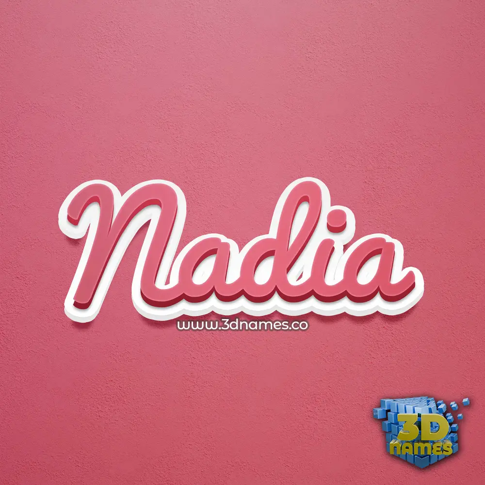 nadia in Red Scribble style - 3D name wallpaper
