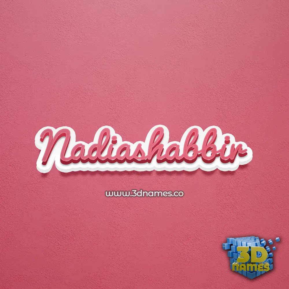 nadiashabbir in Red Scribble style - 3D name wallpaper