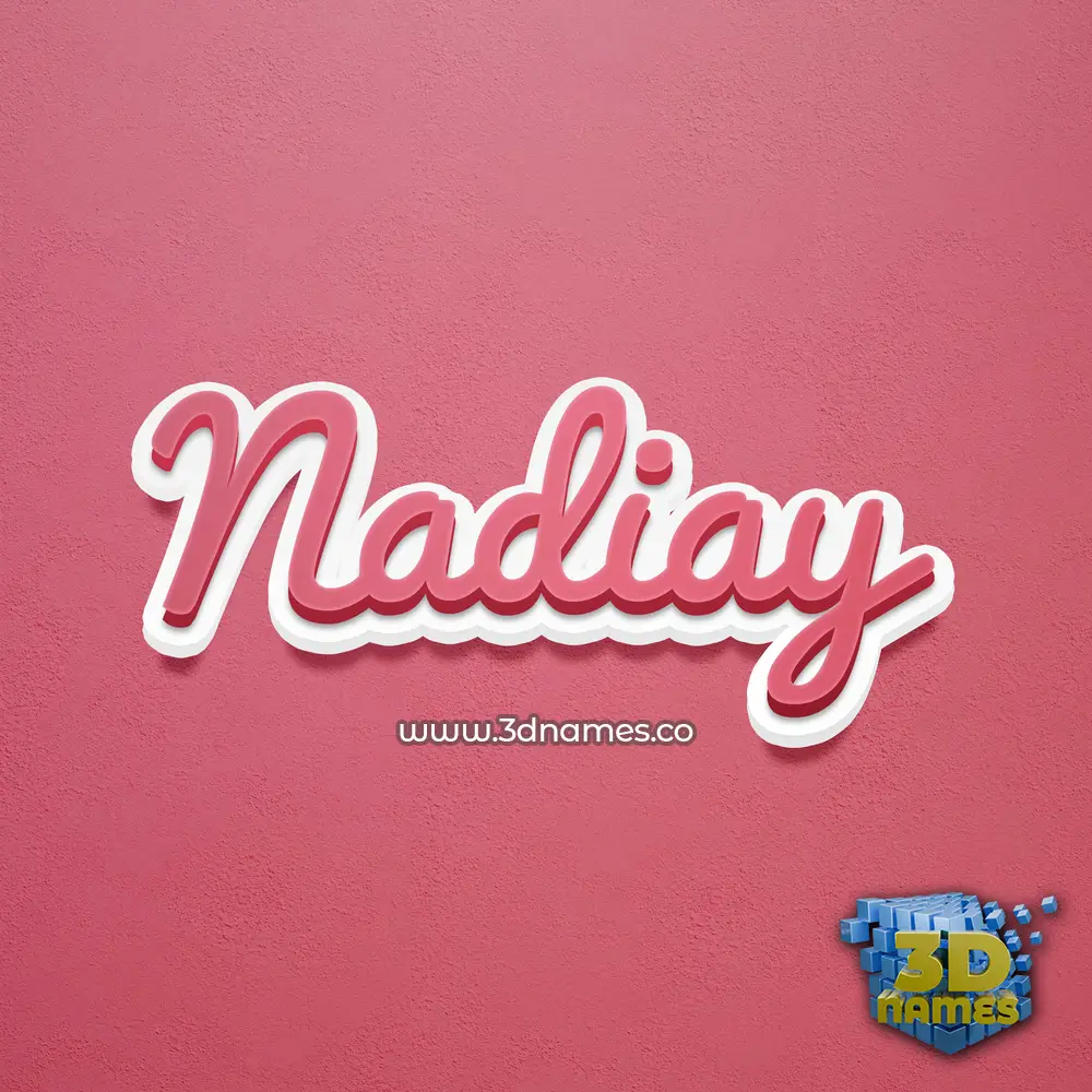 nadiay in Red Scribble style - 3D name wallpaper