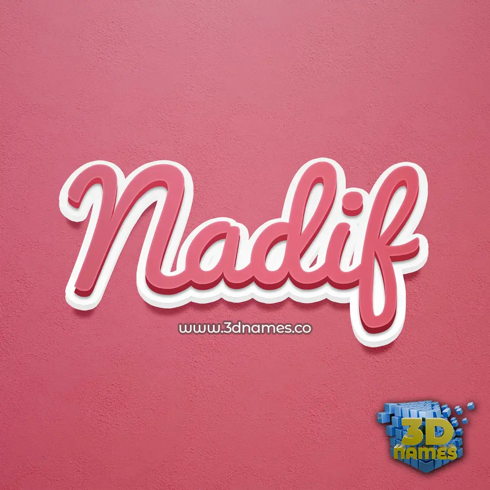 nadif in Red Scribble style - 3D name wallpaper
