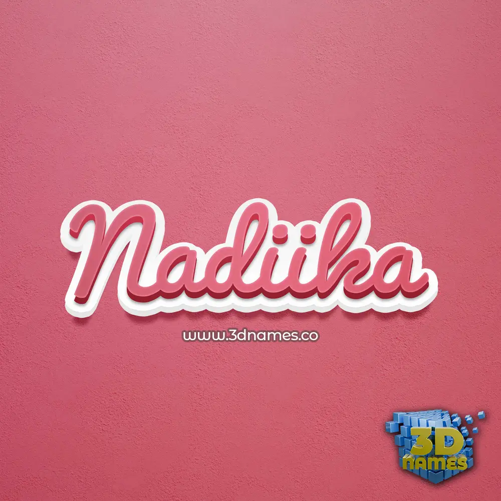 nadiika in Red Scribble style - 3D name wallpaper