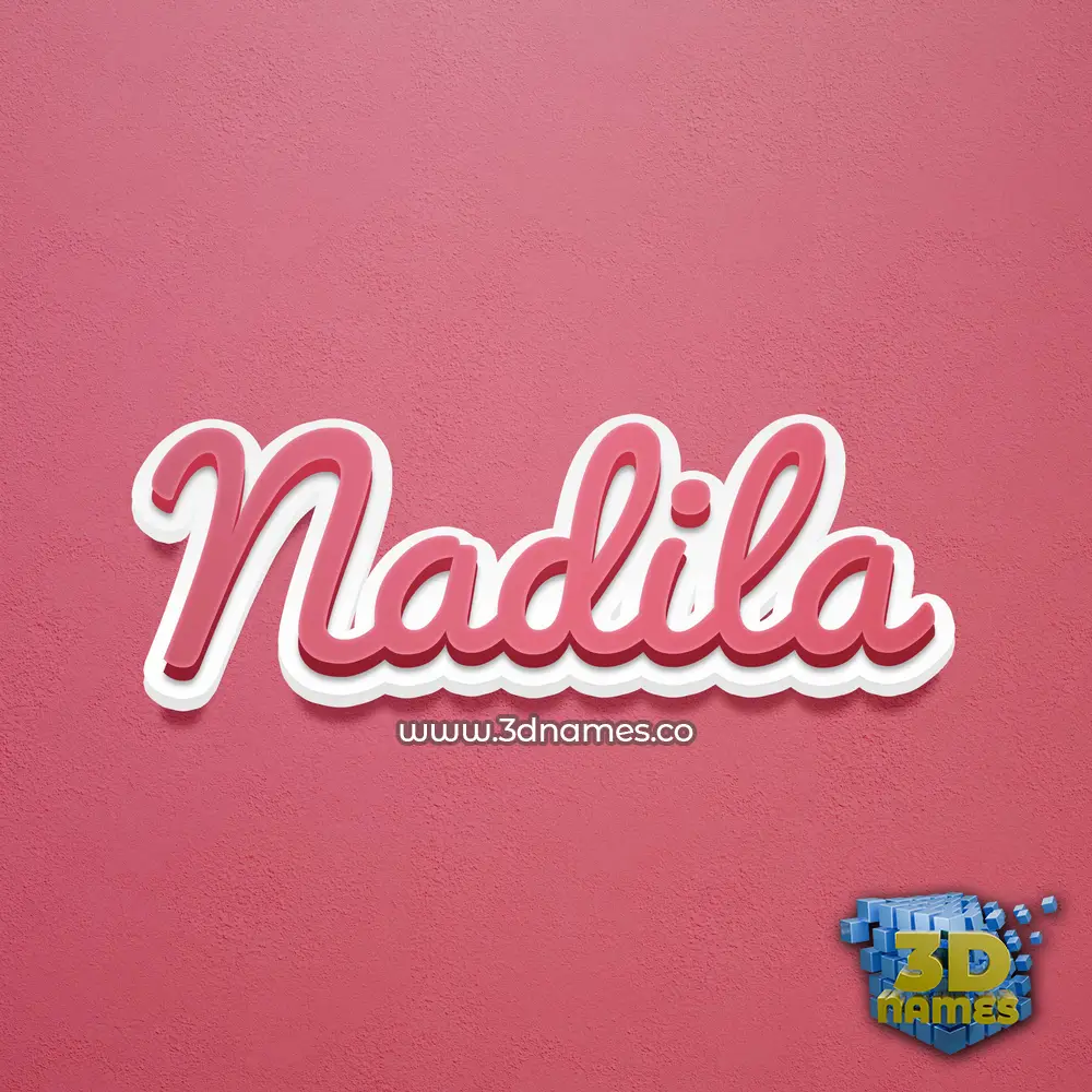 nadila in Red Scribble style - 3D name wallpaper