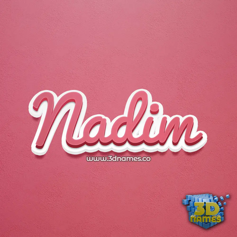 nadim in Red Scribble style - 3D name wallpaper