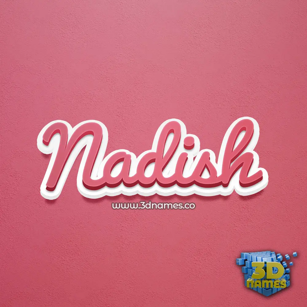 nadish in Red Scribble style - 3D name wallpaper