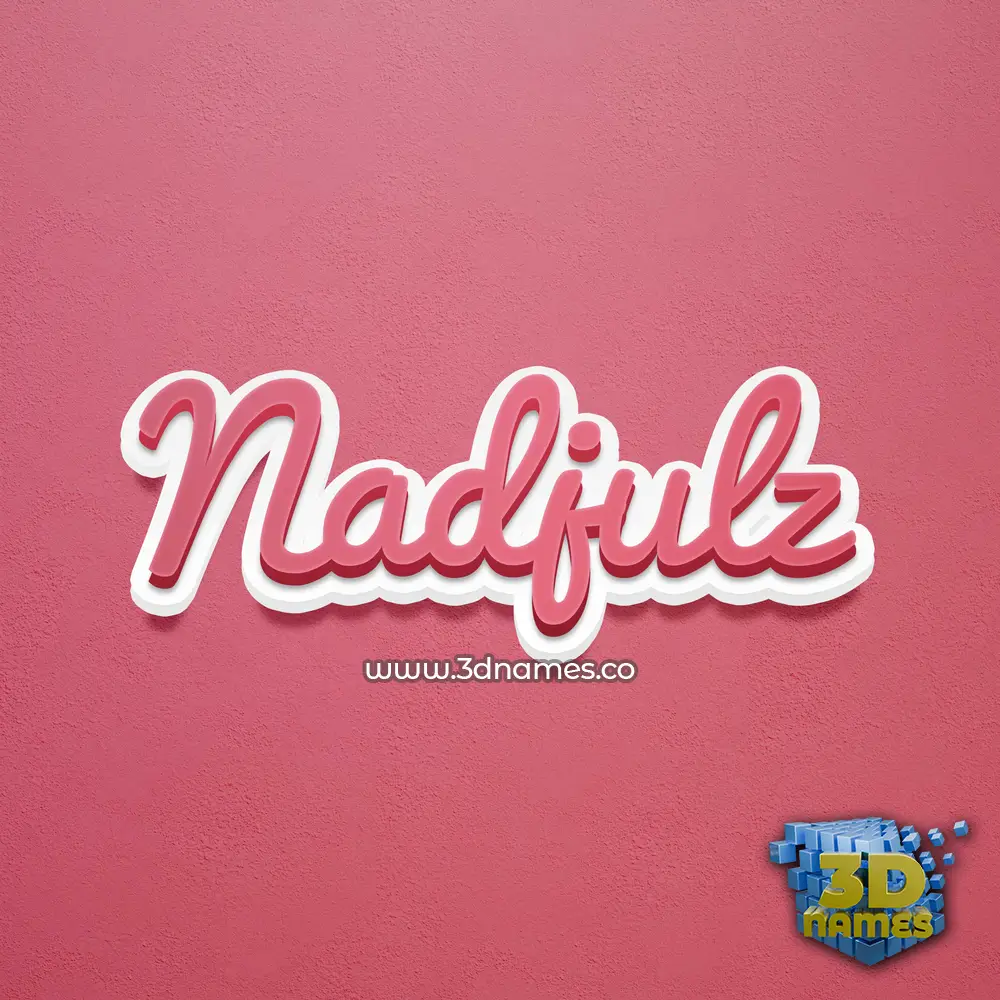 nadjulz in Red Scribble style - 3D name wallpaper