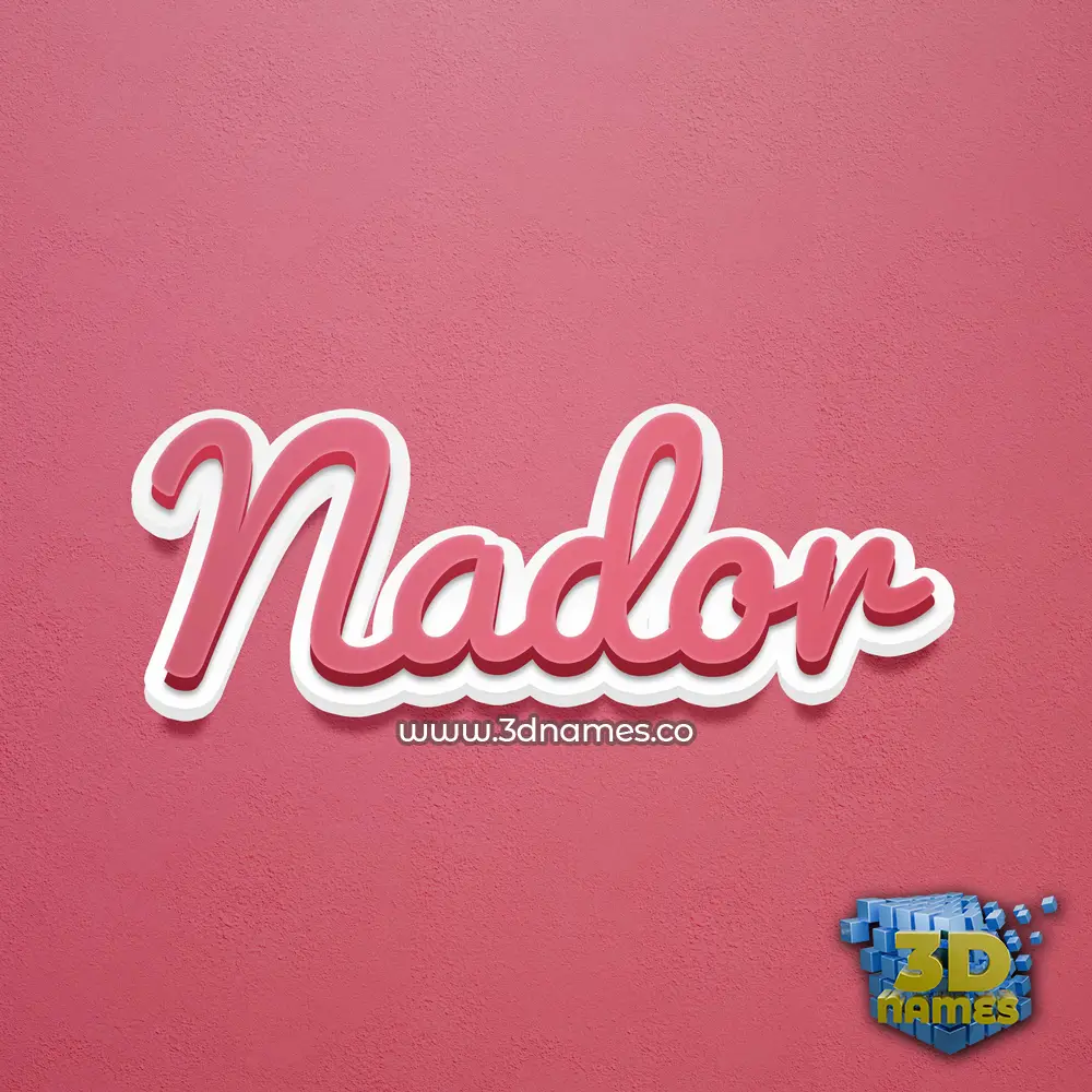nador in Red Scribble style - 3D name wallpaper