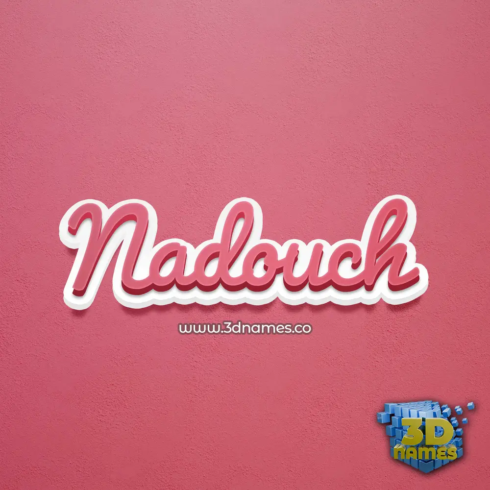 nadouch in Red Scribble style - 3D name wallpaper