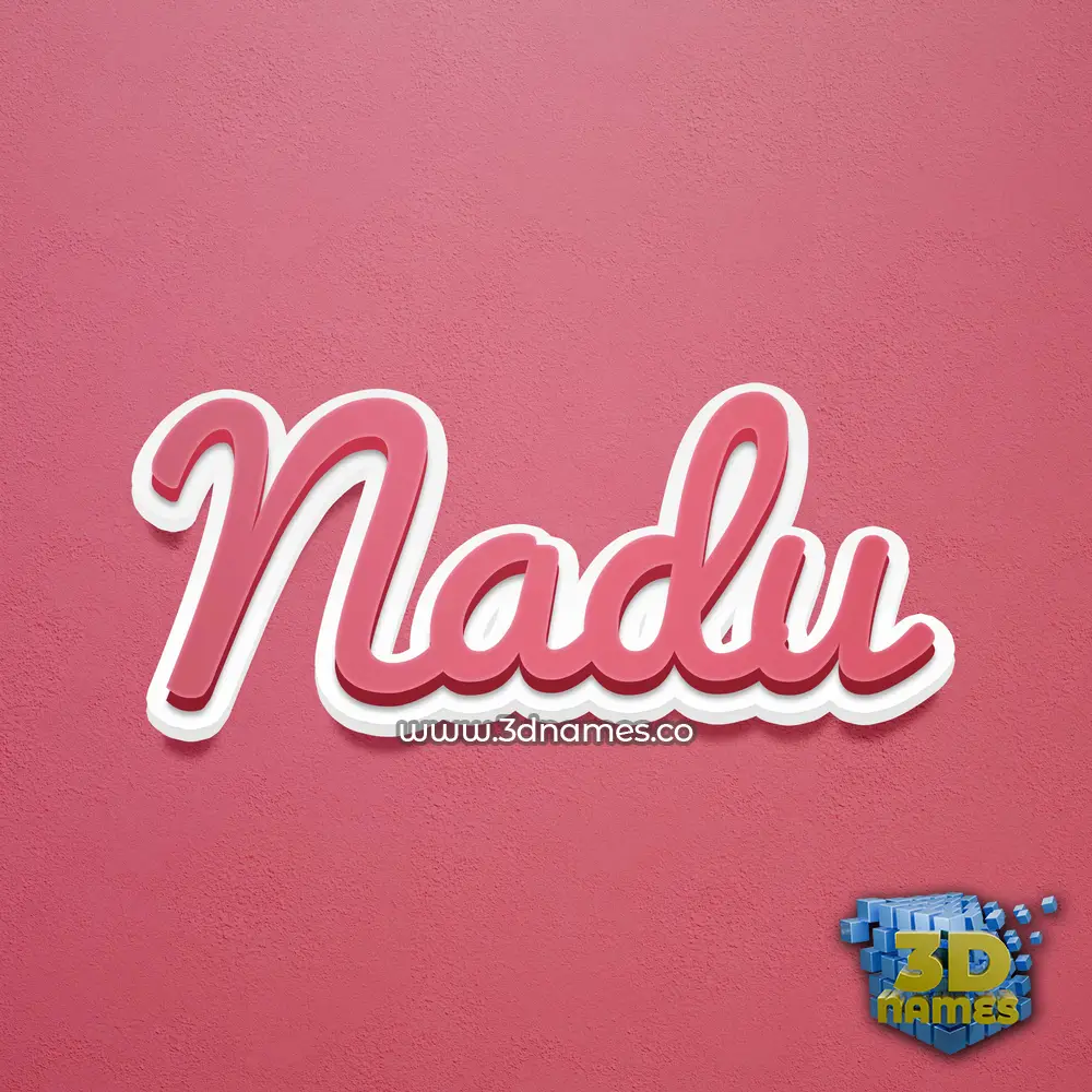 nadu in Red Scribble style - 3D name wallpaper