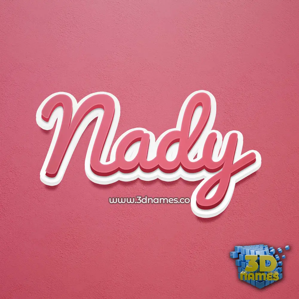 nady in Red Scribble style - 3D name wallpaper