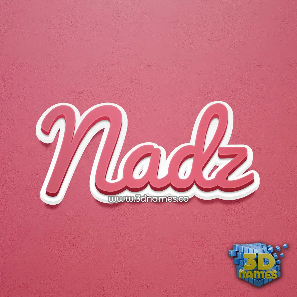 nadz in Red Scribble style - 3D name wallpaper