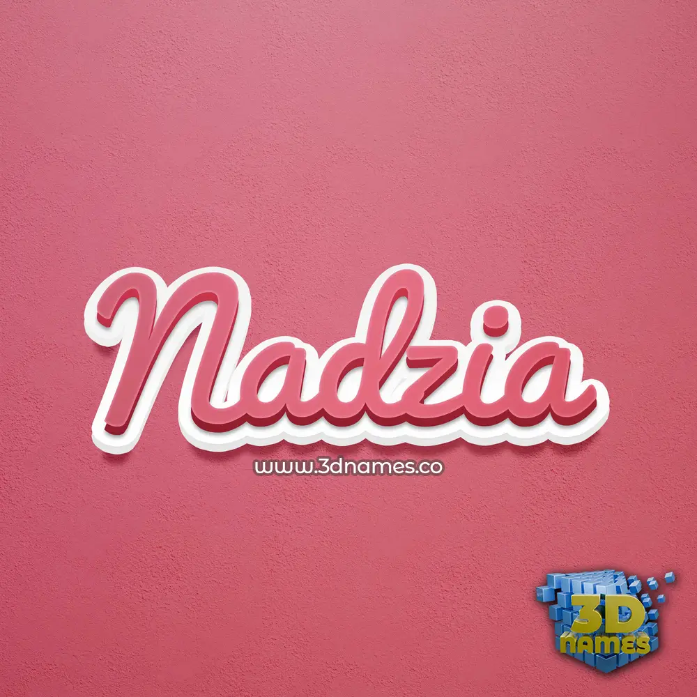 nadzia in Red Scribble style - 3D name wallpaper