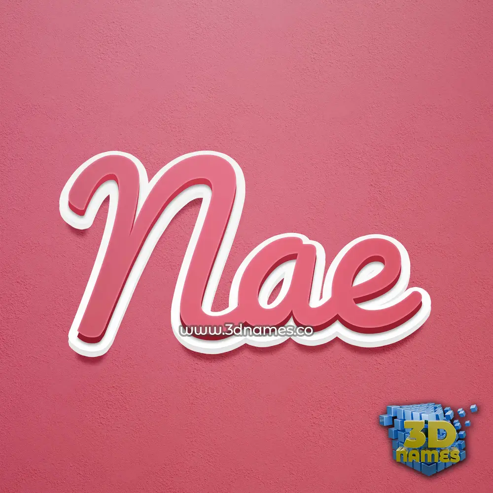 nae in Red Scribble style - 3D name wallpaper