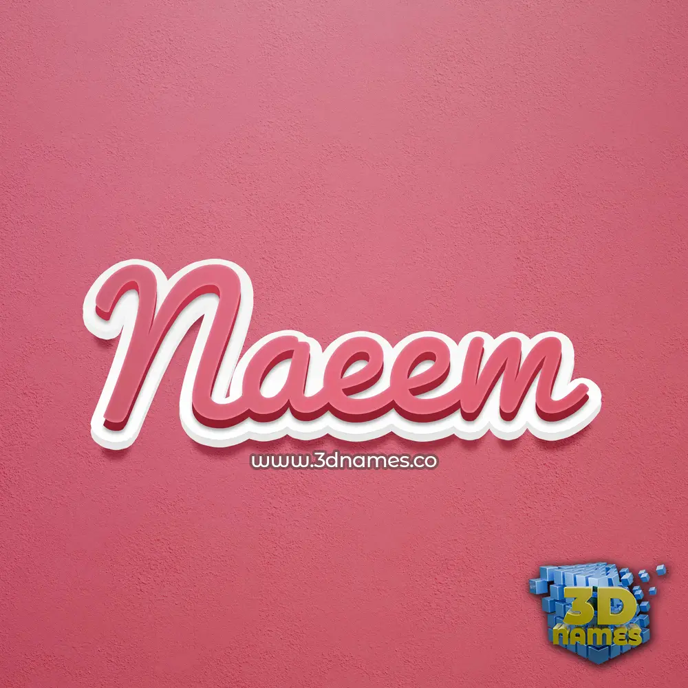 naeem in Red Scribble style - 3D name wallpaper