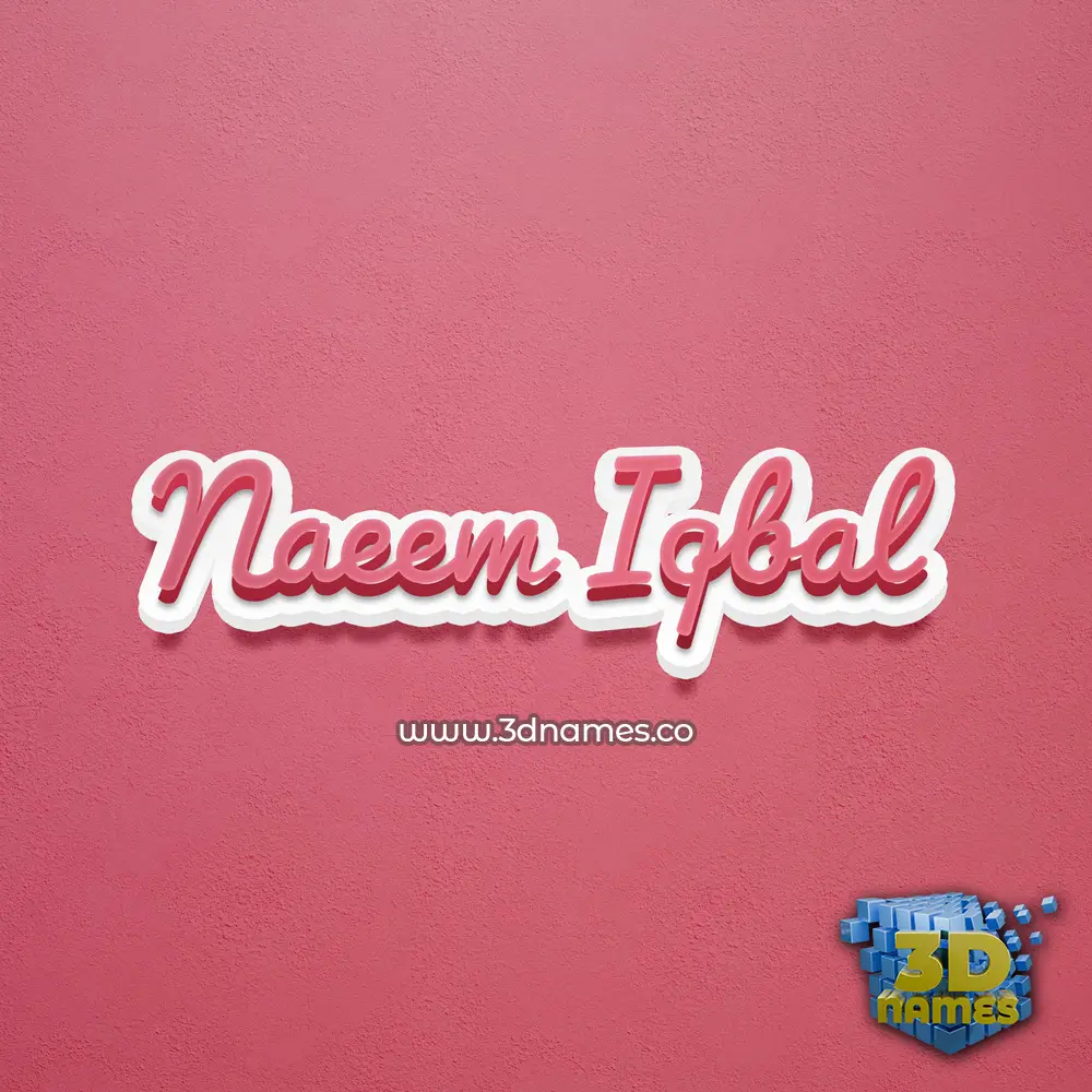 naeem iqbal in Red Scribble style - 3D name wallpaper