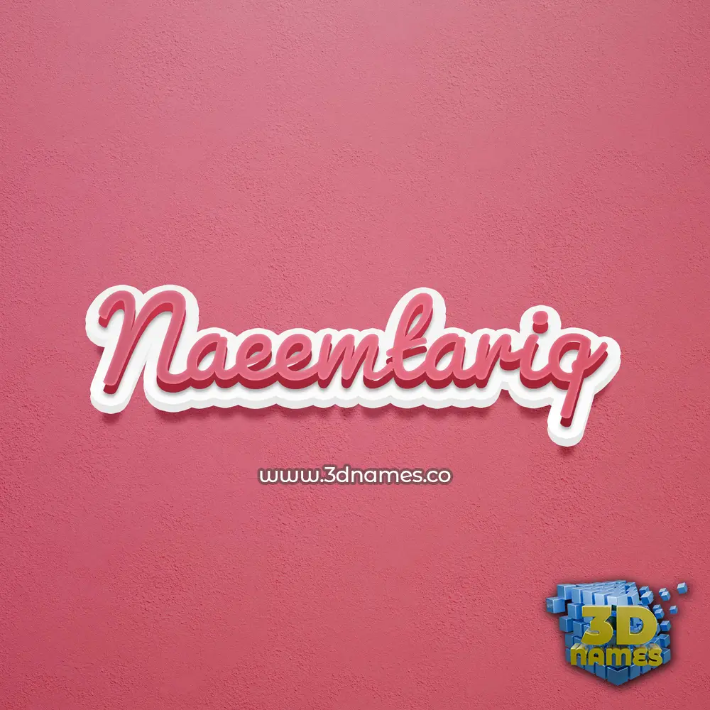 naeemtariq in Red Scribble style - 3D name wallpaper