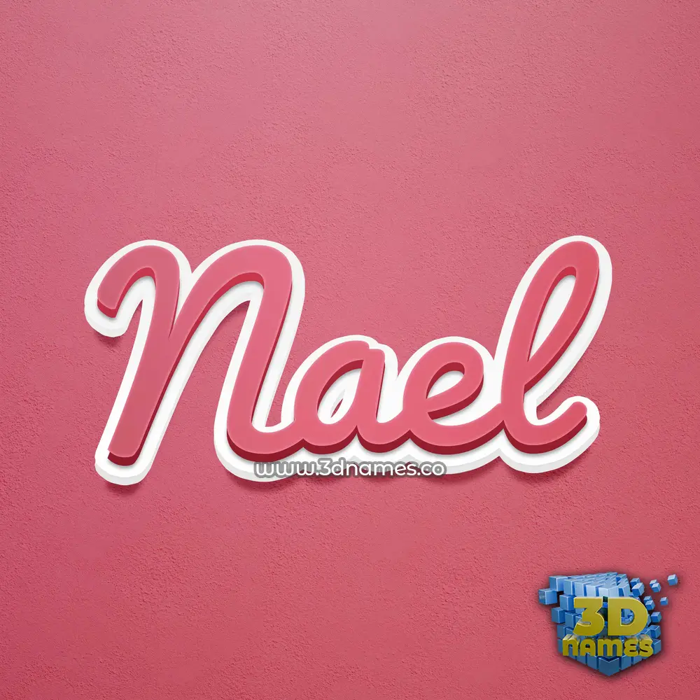 nael in Red Scribble style - 3D name wallpaper