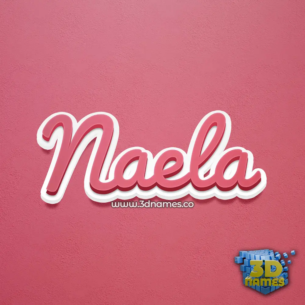 naela in Red Scribble style - 3D name wallpaper
