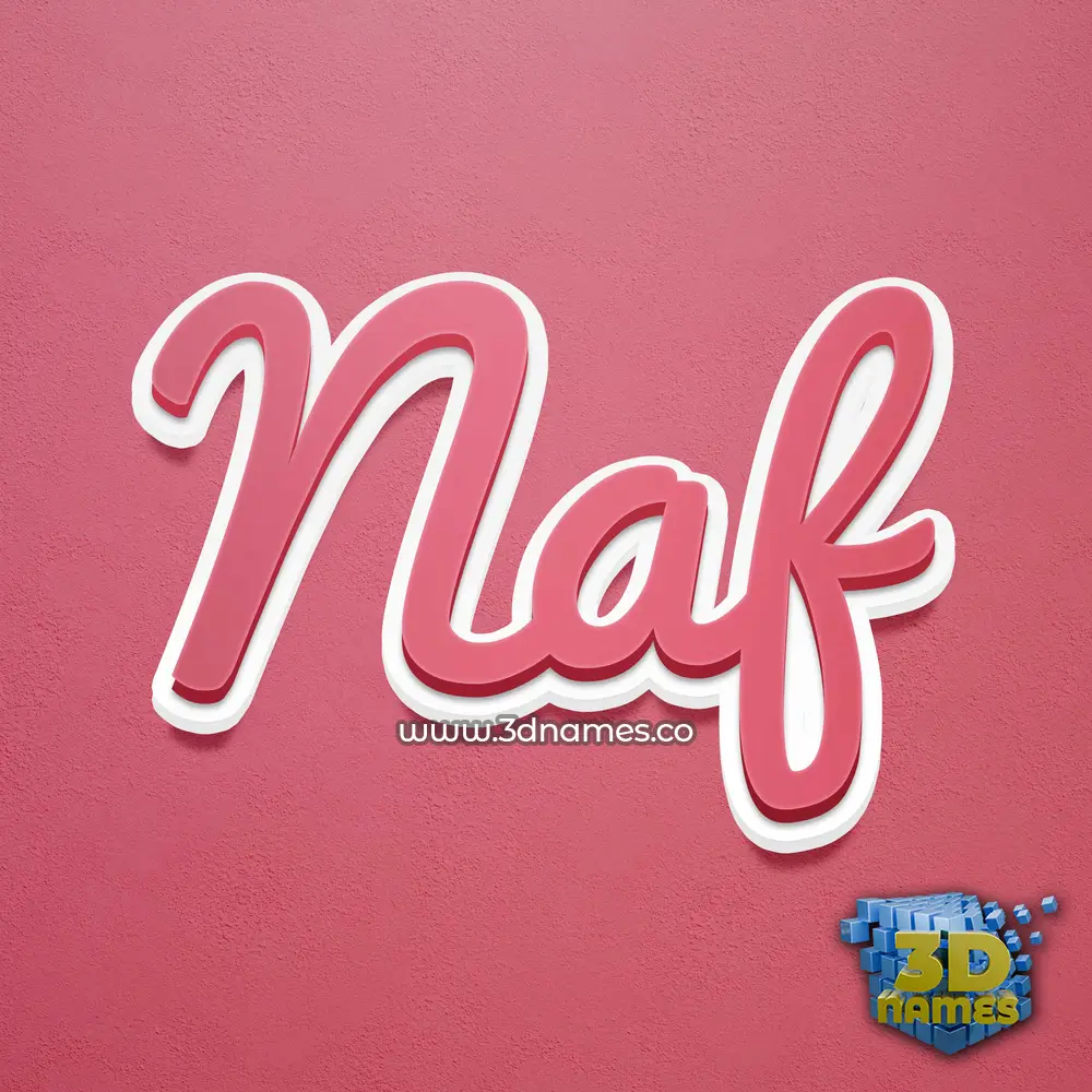 naf in Red Scribble style - 3D name wallpaper