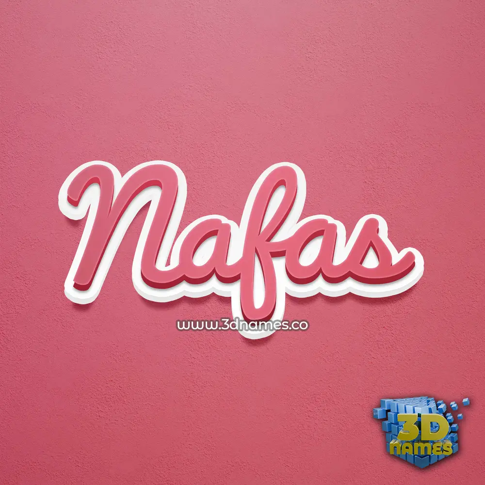 nafas in Red Scribble style - 3D name wallpaper