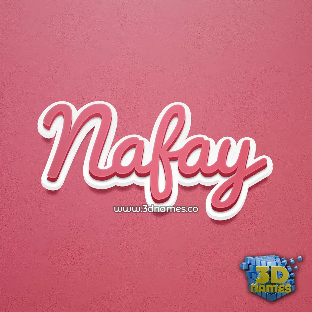 nafay in Red Scribble style - 3D name wallpaper