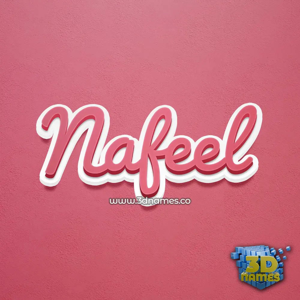 nafeel in Red Scribble style - 3D name wallpaper