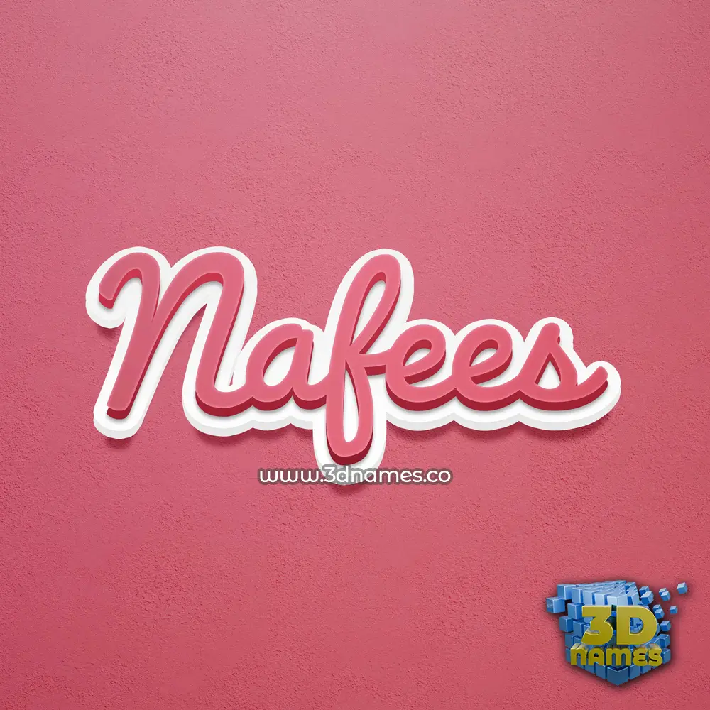 nafees in Red Scribble style - 3D name wallpaper