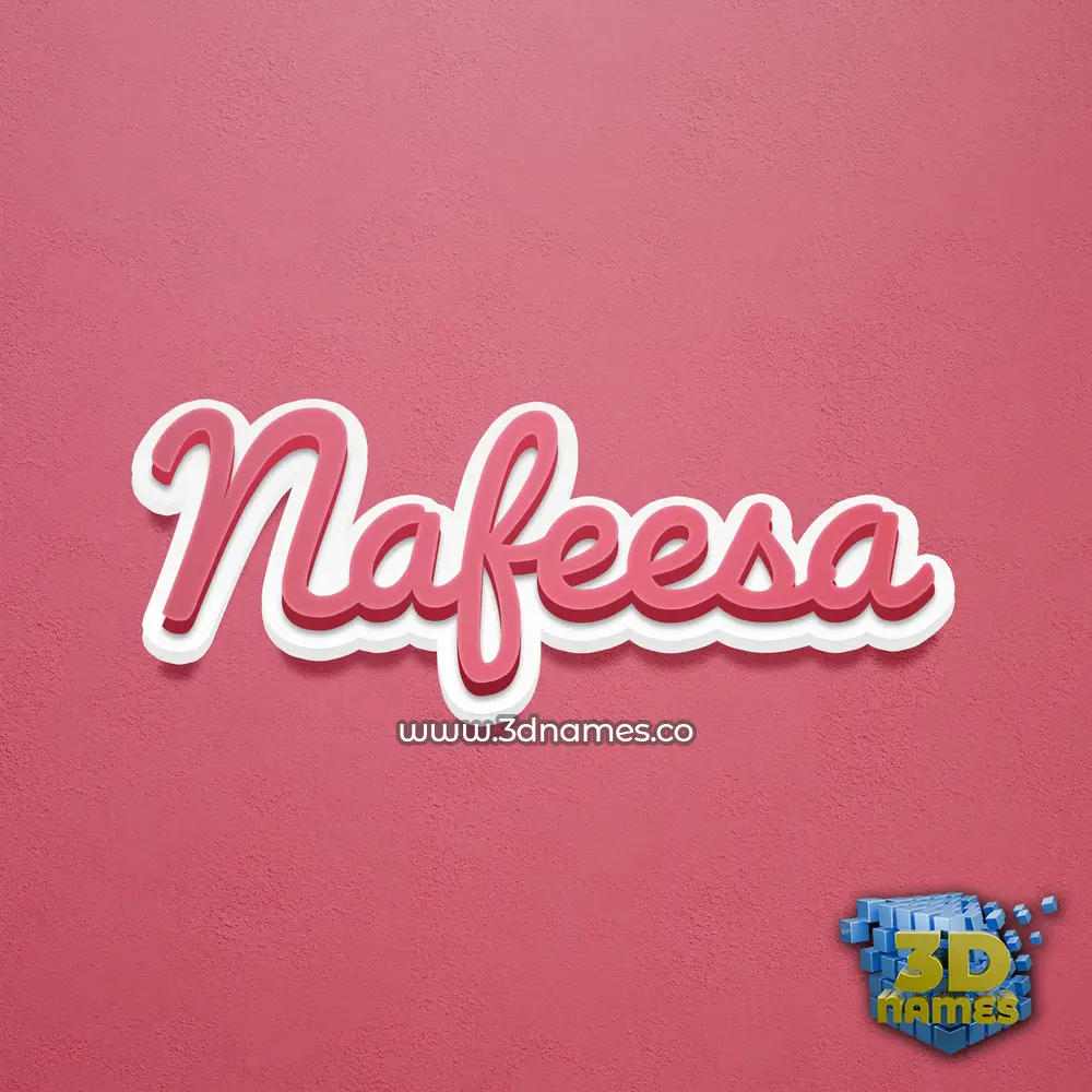 nafeesa in Red Scribble style - 3D name wallpaper