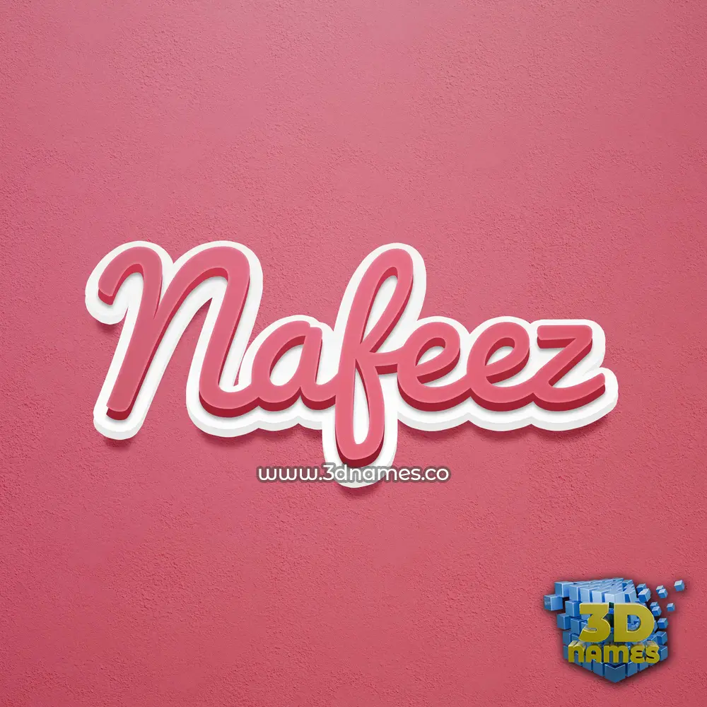 nafeez in Red Scribble style - 3D name wallpaper