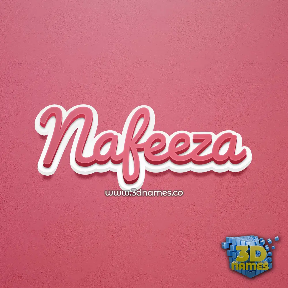 nafeeza in Red Scribble style - 3D name wallpaper