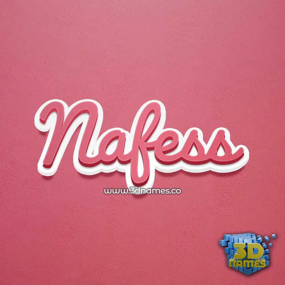 nafess in Red Scribble style - 3D name wallpaper