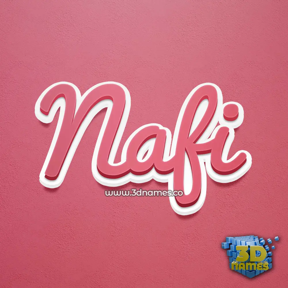 nafi in Red Scribble style - 3D name wallpaper