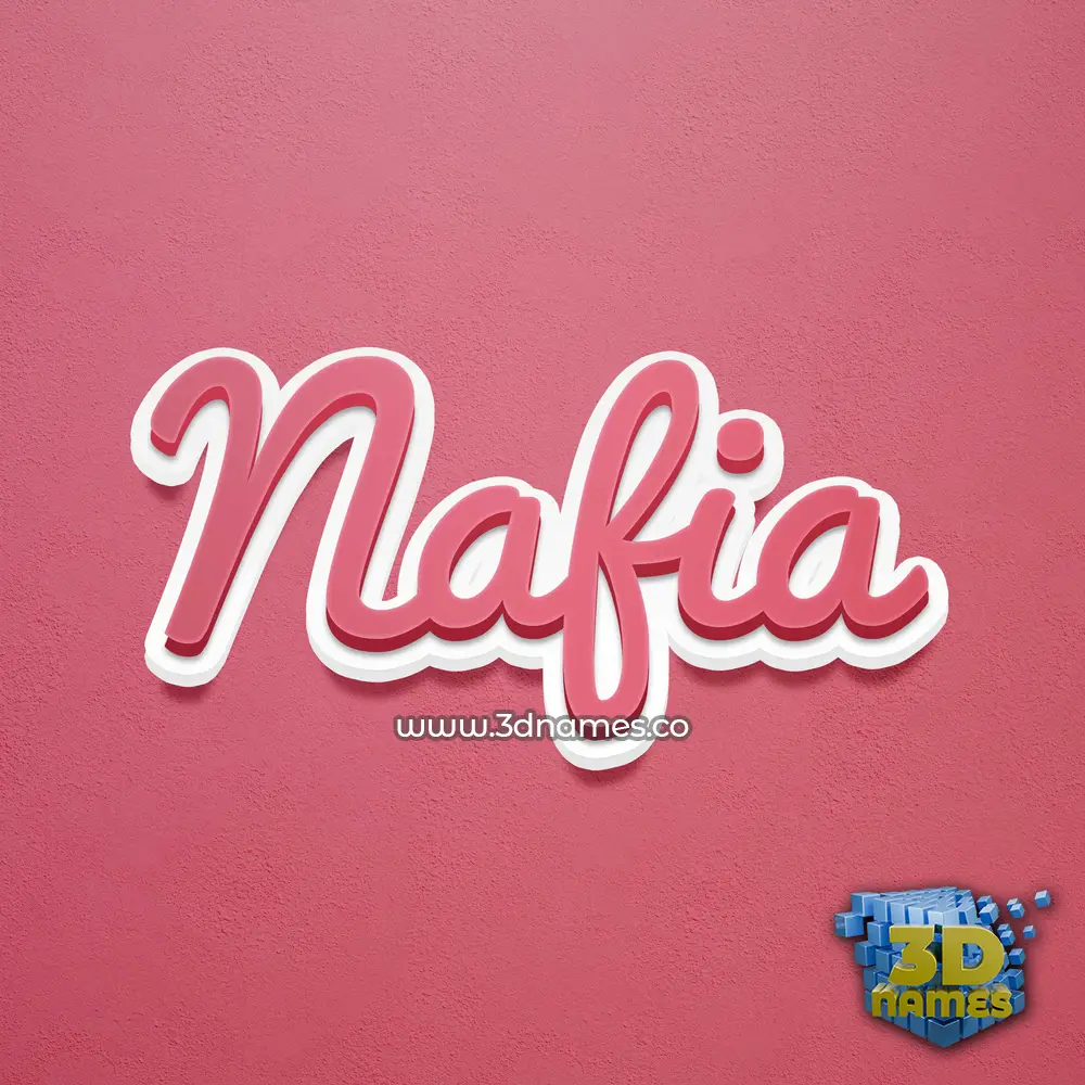 nafia in Red Scribble style - 3D name wallpaper