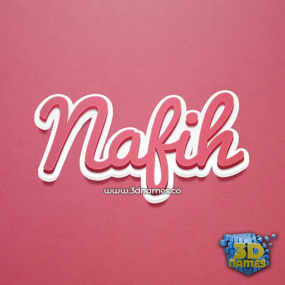 nafih in Red Scribble style - 3D name wallpaper
