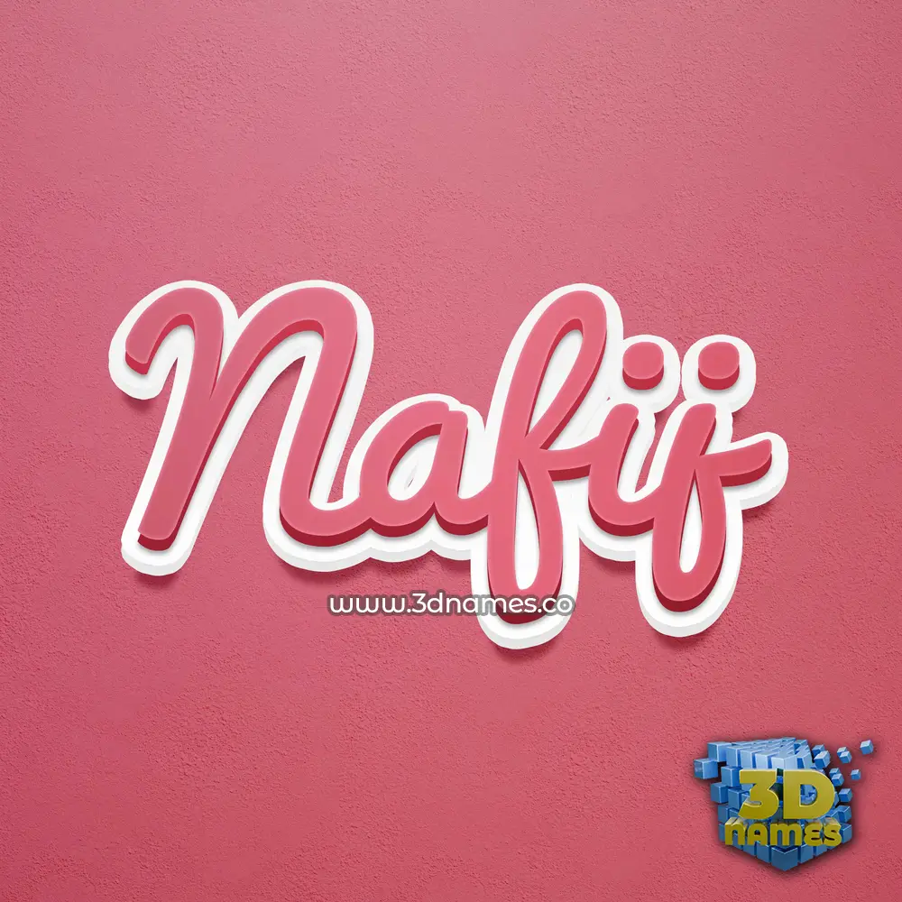 nafij in Red Scribble style - 3D name wallpaper